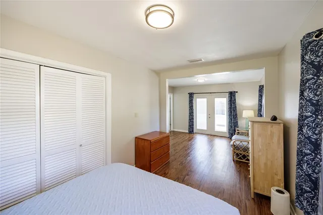 wooden floor and windows in a room