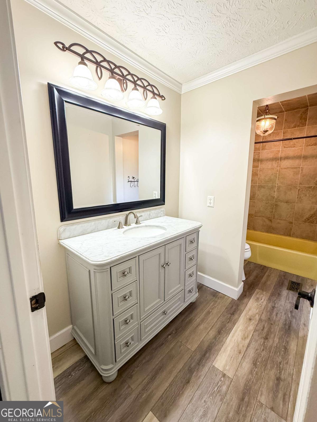 371 Burketts Ferry Road Hazlehurst, GA 31539 - Photo 37 of 53 a bathroom with a granite countertop sink mirror and a