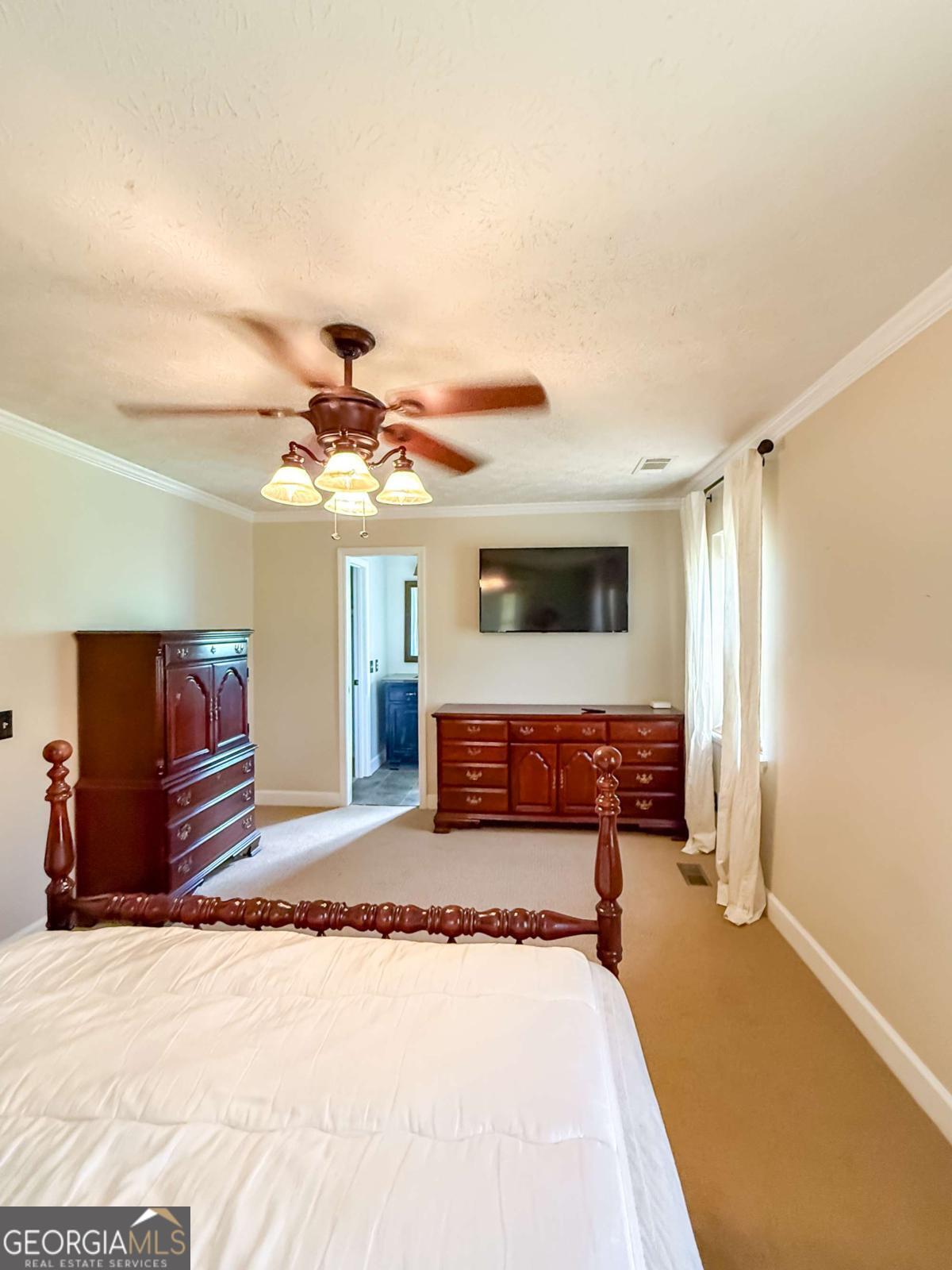 371 Burketts Ferry Road Hazlehurst, GA 31539 - Photo 42 of 53 a bedroom with a bed and a chandelier