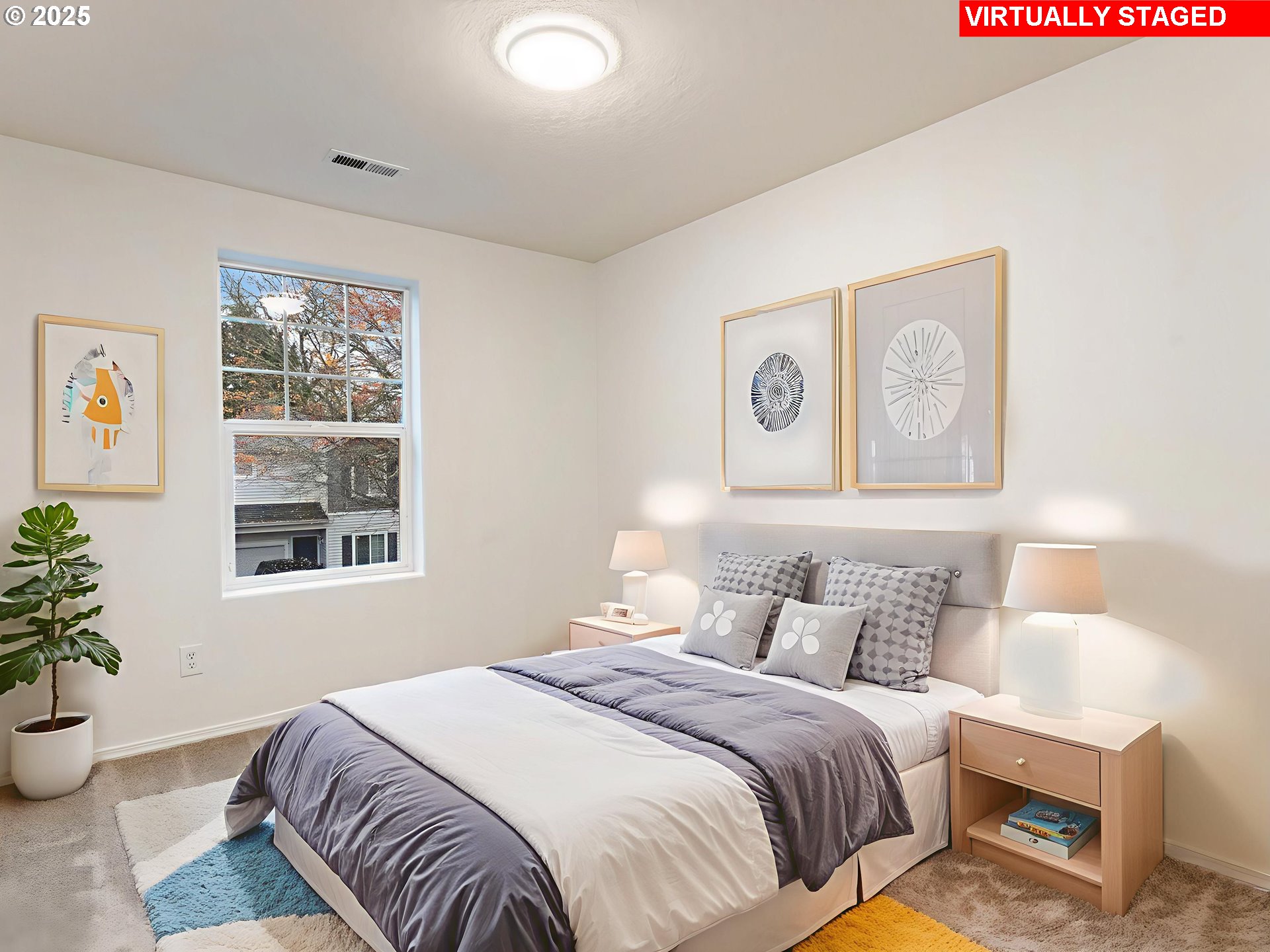 20744 Southwest Bingo Lane Beaverton, OR 97006 - Photo 22 of 26 a bedroom with a bed and a painting on the wall
