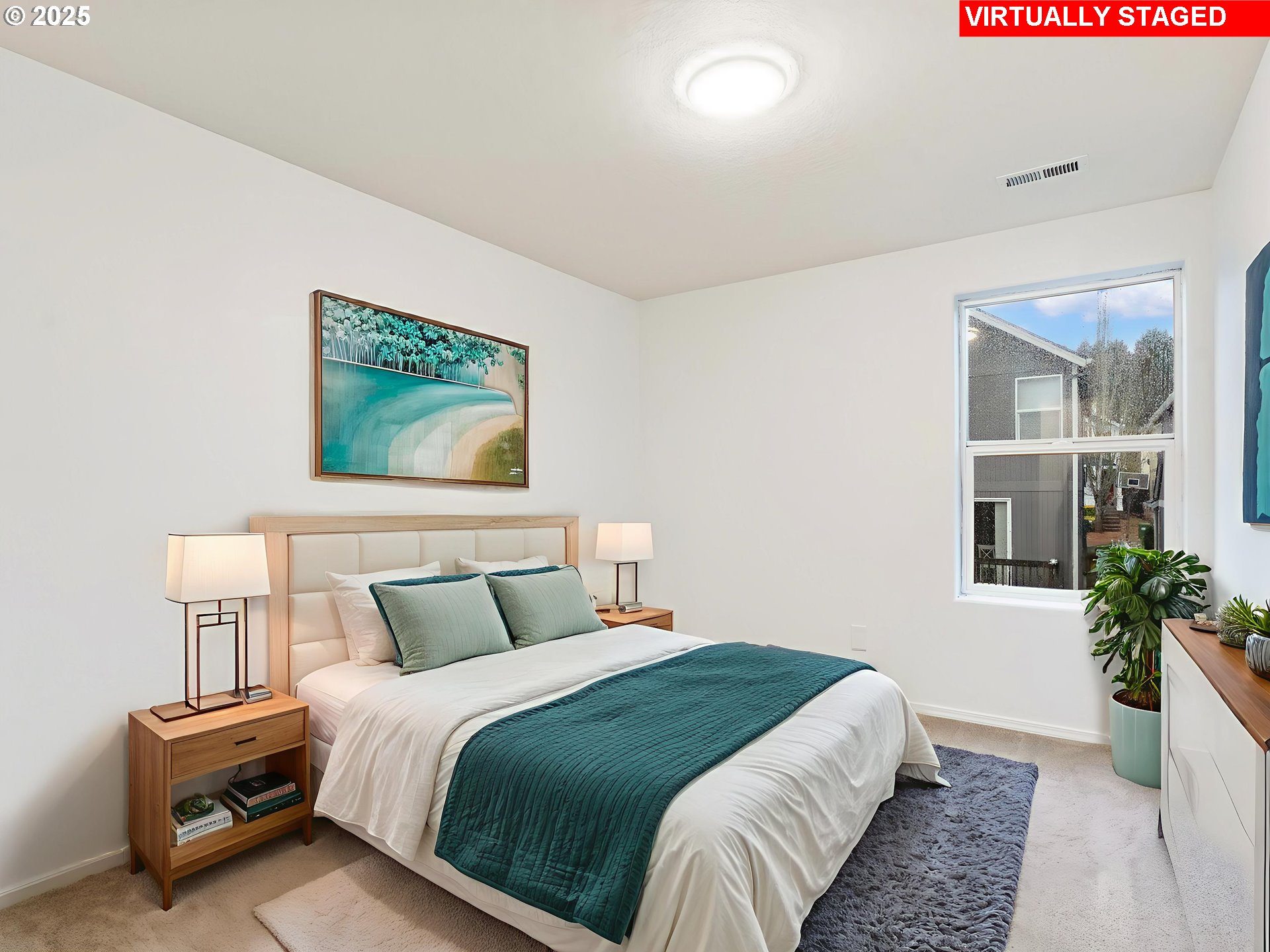 20744 Southwest Bingo Lane Beaverton, OR 97006 - Photo 23 of 26 a bedroom with a bed and a potted plant