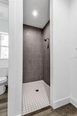 a bathroom with a shower