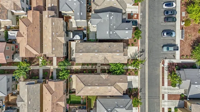 an aerial view of multiple house