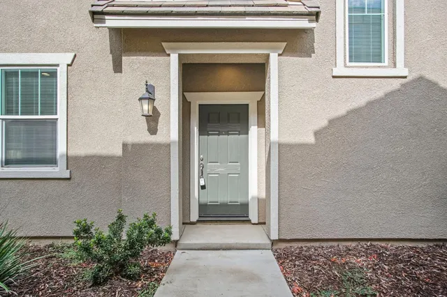front view of a house with a door