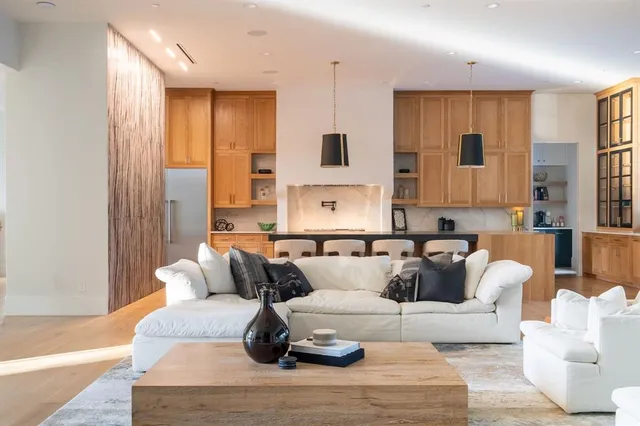 a living room with furniture and a couch