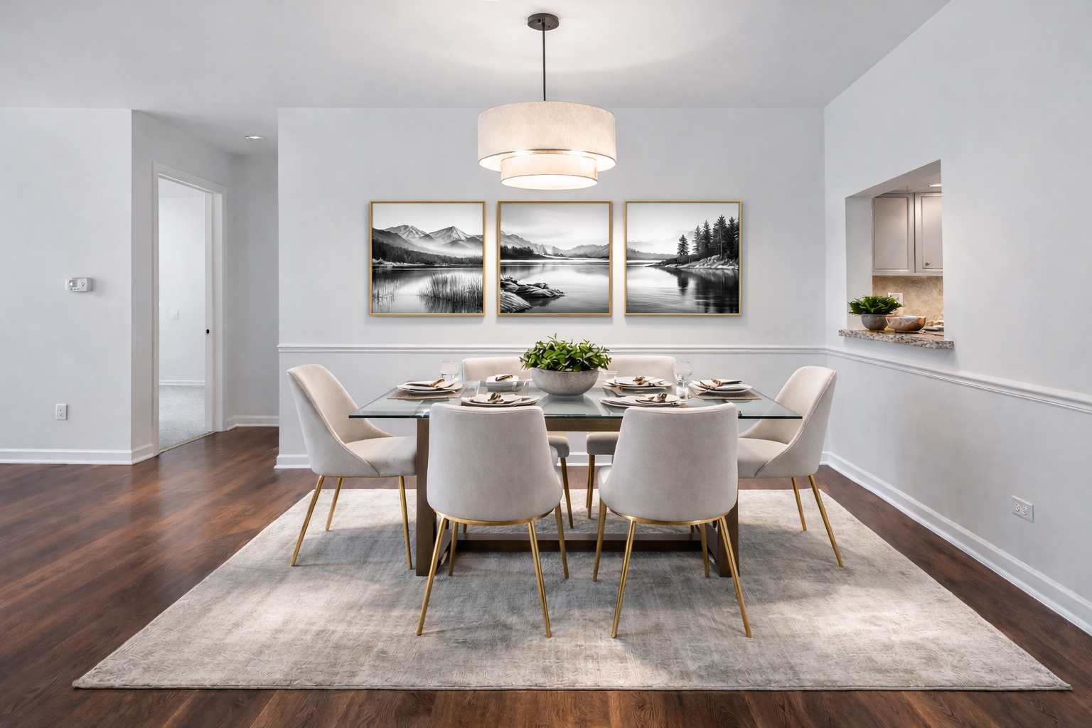 715 Ridge Road, Unit 1BN Wilmette, IL 60091 - Photo 5 of 15 a dining room with wooden floor a chandelier a wooden table and chairs