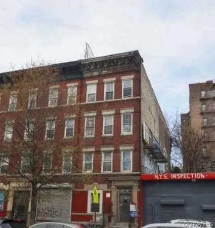 a front view of a building