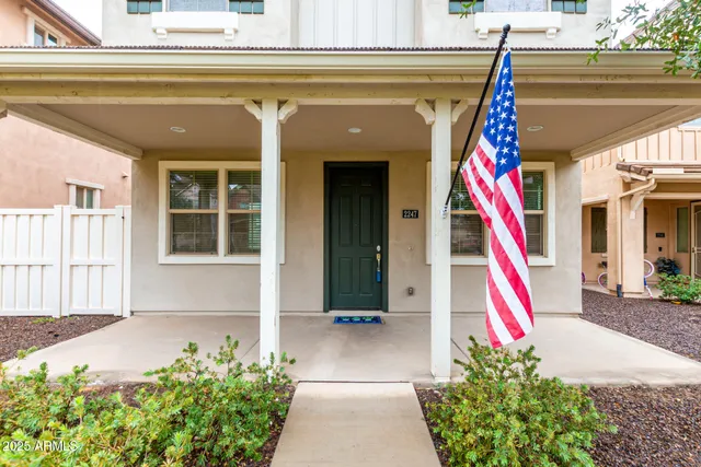 a front view of a house with entryway