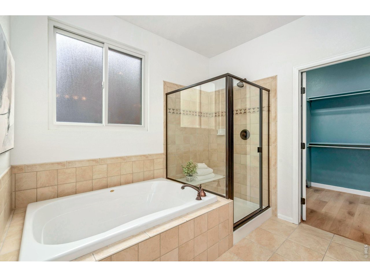 5574 Quarry Street Timnath, CO 80547 - Photo 22 of 43 a bathroom with a bathtub and a shower