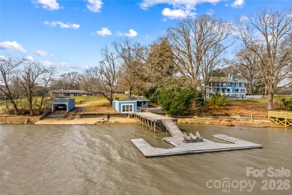 a view of a lake with outside space