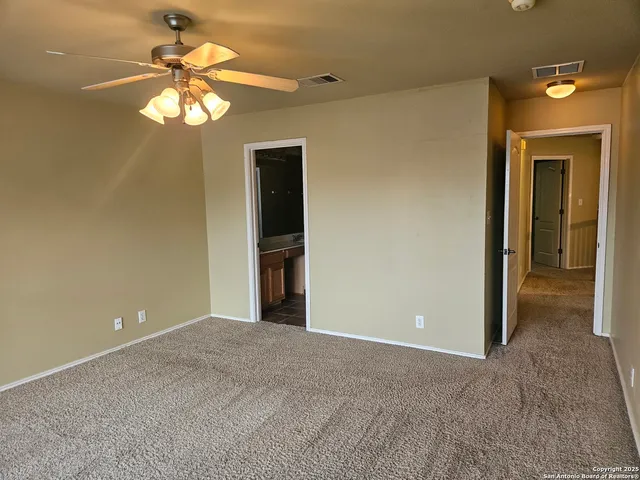 a view of a chandelier fan and a chandelier fan