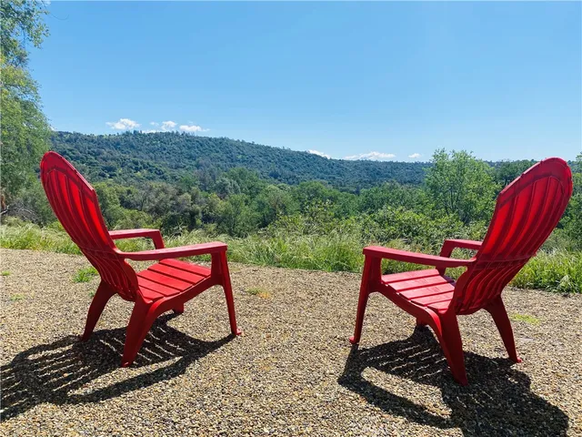 an aerial view of a house with a garden