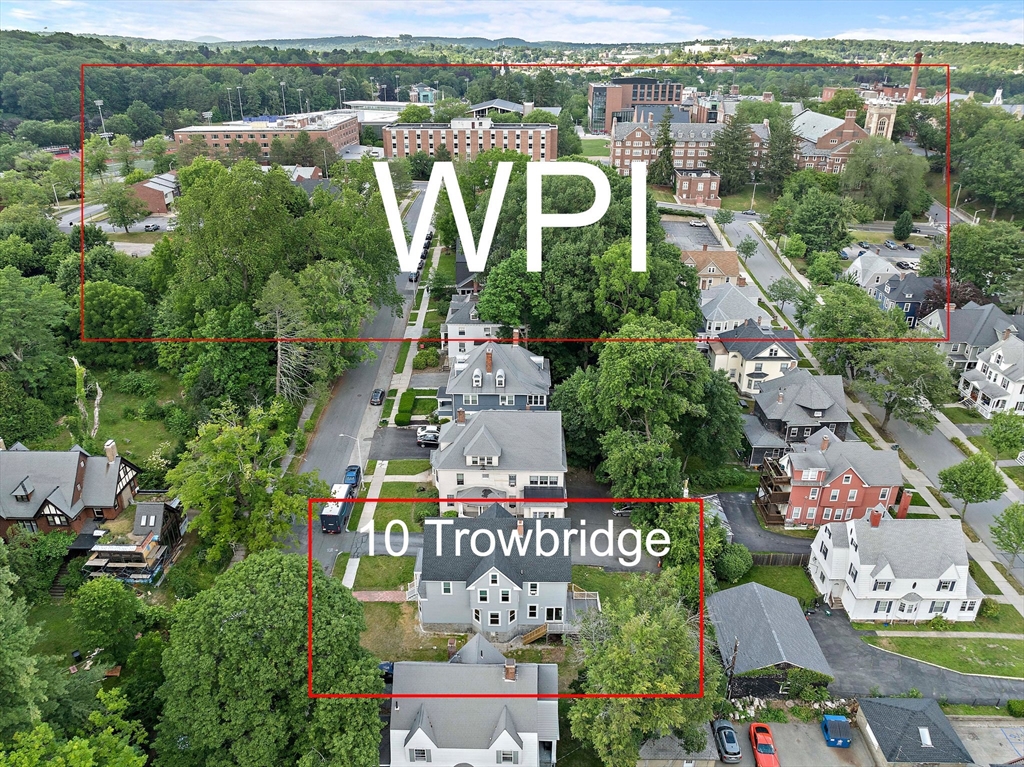 10 Trowbridge Road Worcester, MA 01609 - Photo 37 of 38 an aerial view of a city with lots of residential buildings ocean and mountain view