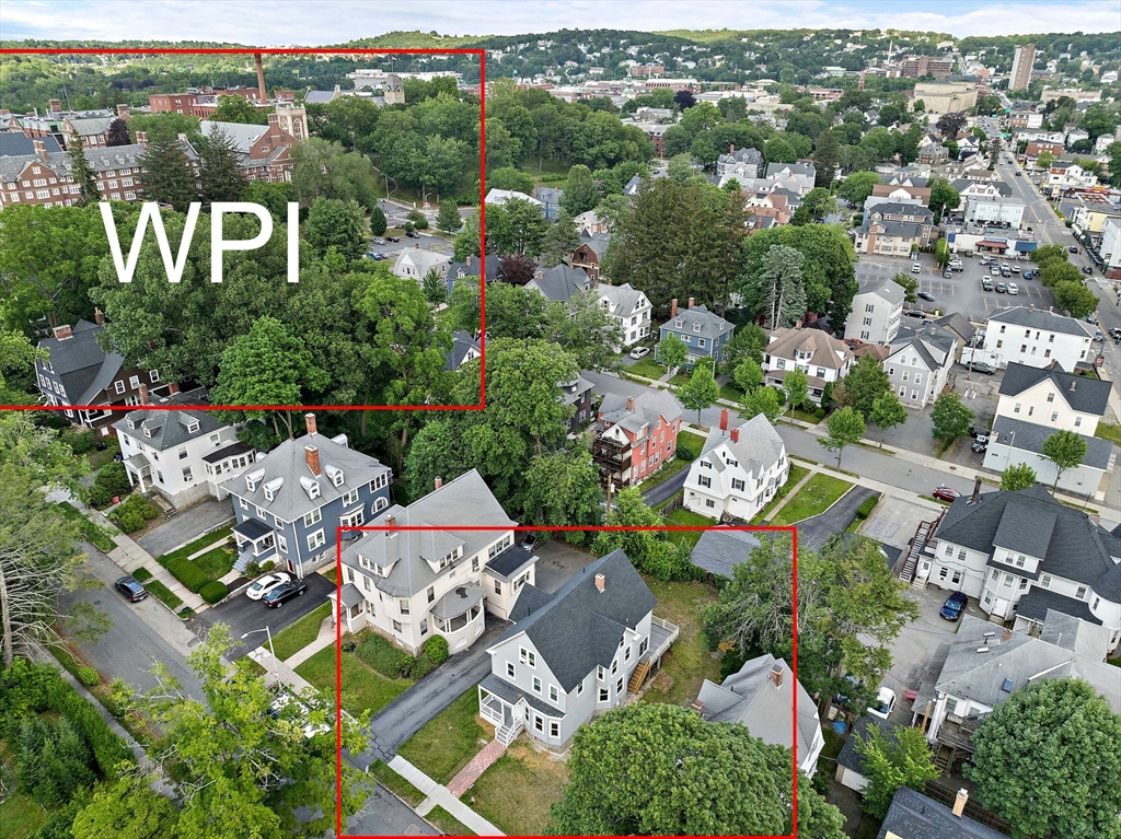 10 Trowbridge Road Worcester, MA 01609 - Photo 38 of 38 an aerial view of residential house with outdoor space and swimming pool