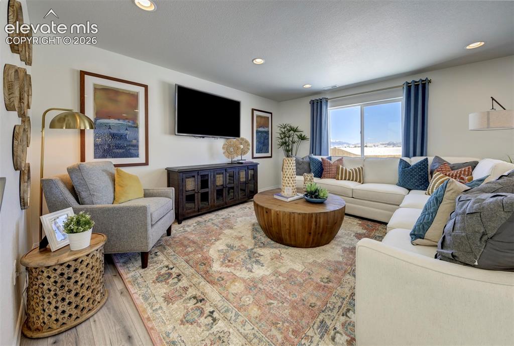 8230 Lemon Grass Road Falcon, CO 80831 - Photo 8 of 22 a living room with furniture or couch and a flat screen tv