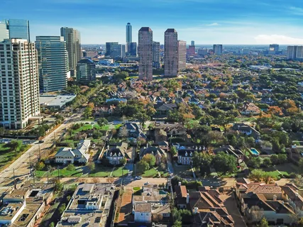 an aerial view of city