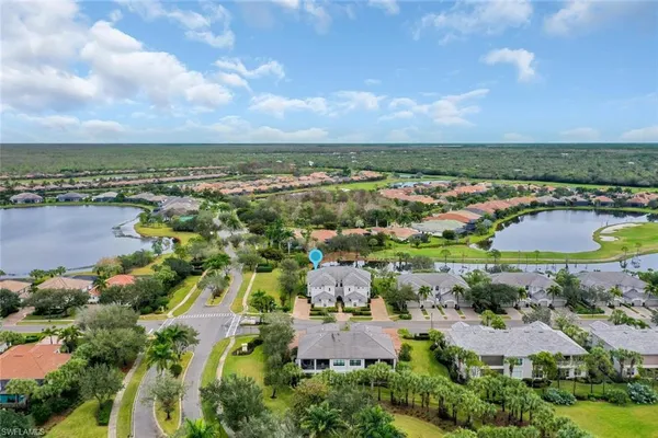 an aerial view of residential building with outdoor space