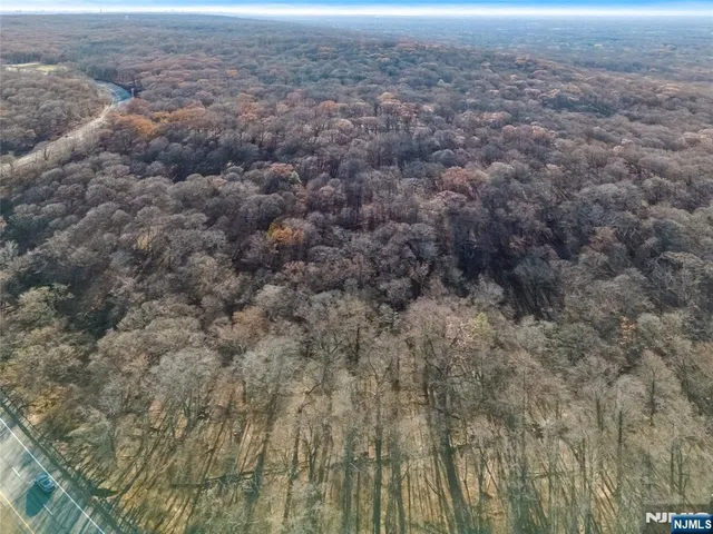an aerial view of house with yard and mountain view in back