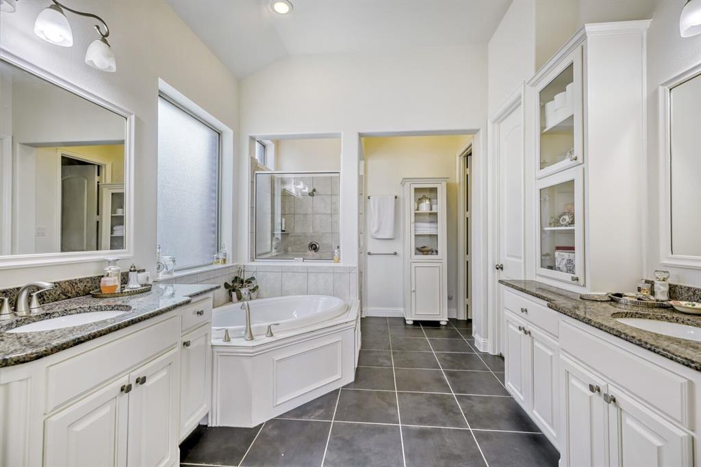 1425 Wildrye Ridge Celina, TX 75009 - Photo 19 of 32 a spacious bathroom with a double vanity sink a mirror and a bathtub