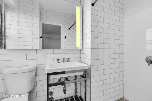 a view of small space with racks on the wall