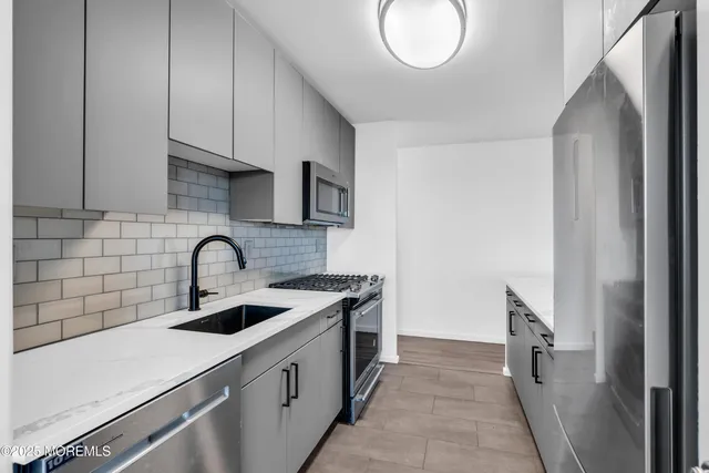 a view of a room with racks on the wall