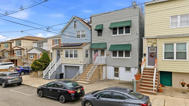 a car parked in front of a house