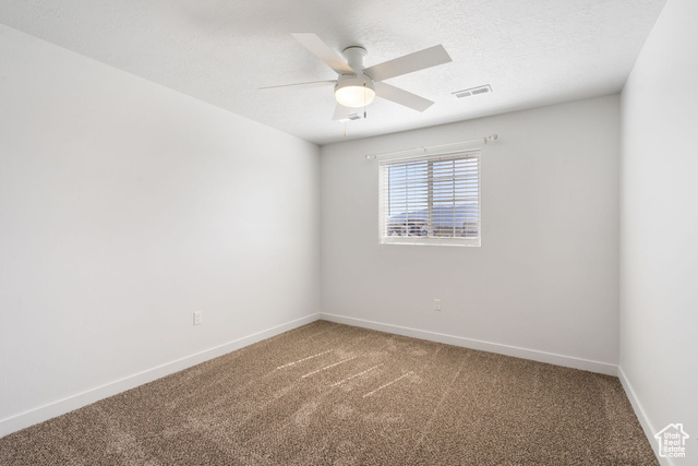 3456 South Linden Way Syracuse, UT 84075 - Photo 31 of 50 Carpeted empty room featuring baseboards, a ceiling fan, and a textured ceiling