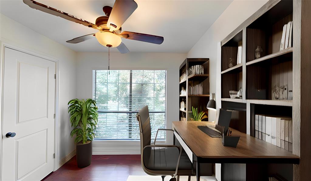 8545 Midpark Road, Unit 10 Dallas, TX 75240 - Photo 25 of 31 a view of a workspace with furniture and a window
