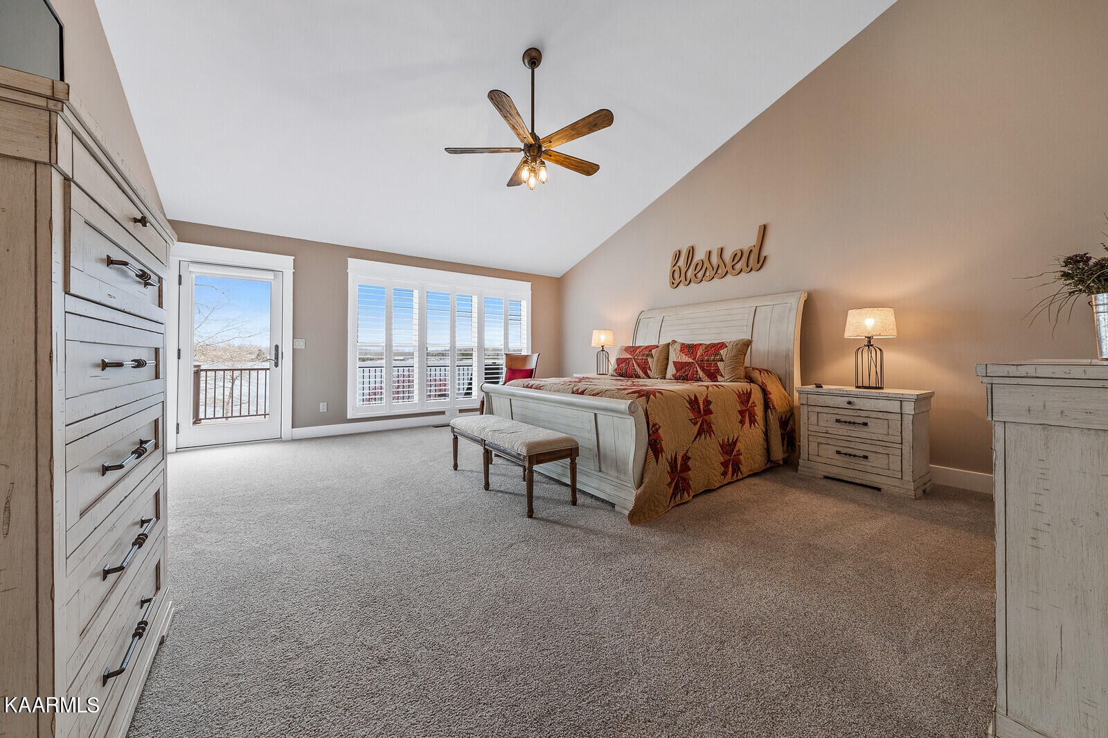 16 Milnor Circle Crossville, TN 38558 - Photo 17 of 50 a bed room with a bed and a ceiling fan