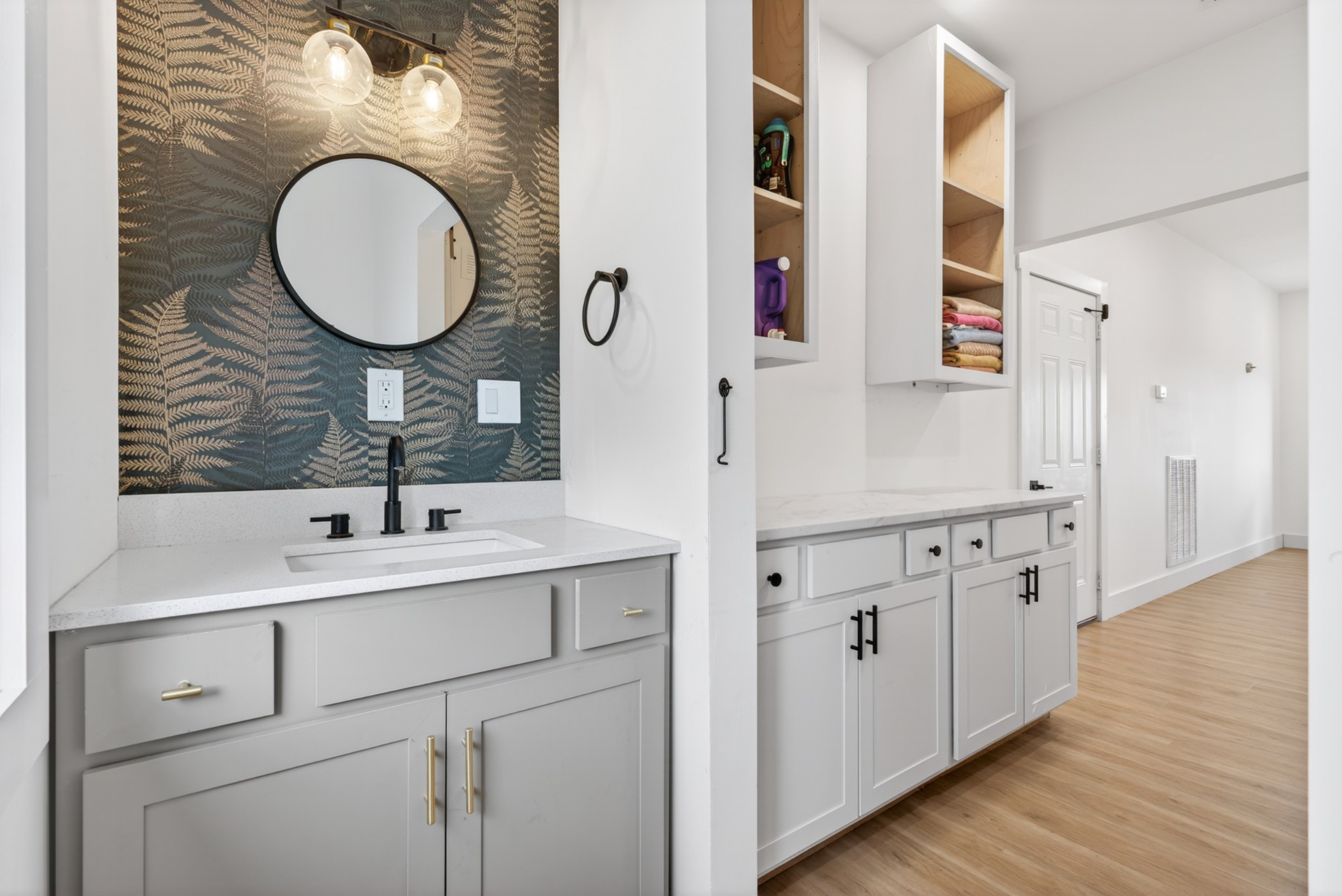 3485 Pinetree Circle Palmyra, TN 37142 - Photo 51 of 84 a bathroom with a double vanity sink and a mirror