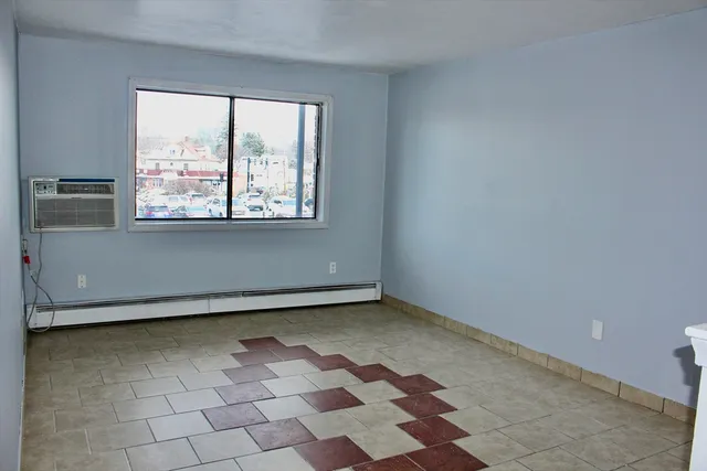 an empty room with a window