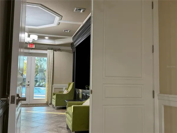 a living room with furniture