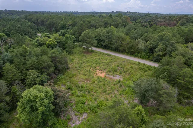 a view of a green field with lots of bushes