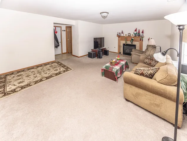 a living room with furniture and a couch