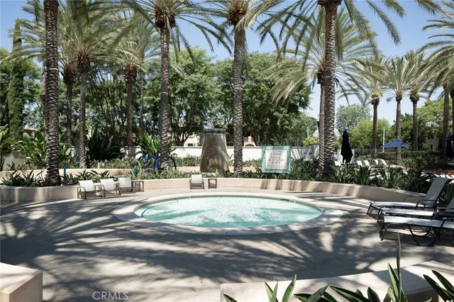 a view of a yard with palm trees