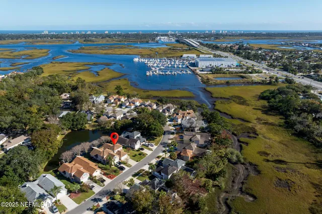 a view of a city and ocean view
