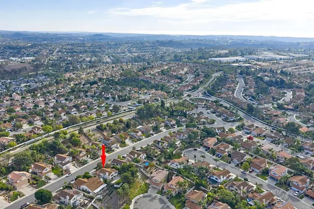 an aerial view of multiple house