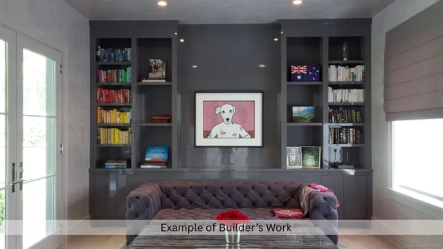 a living room with lots of furniture and a book shelf