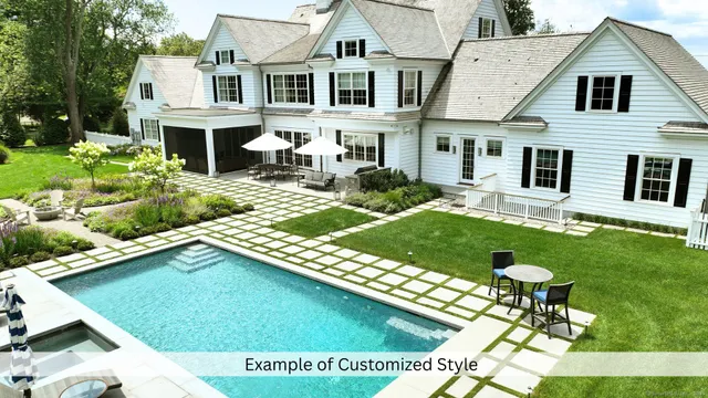 a front view of a house with a yard table and chairs