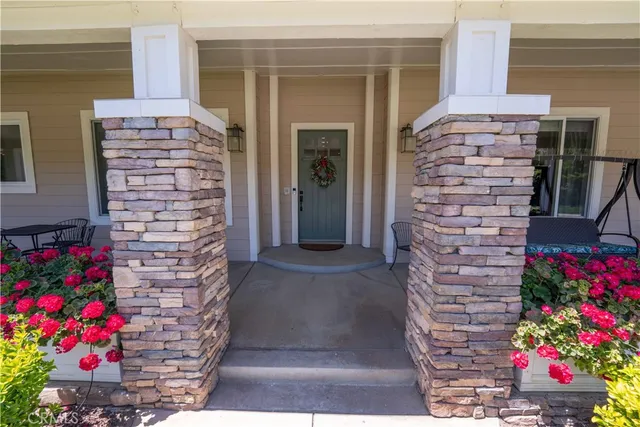 a front view of a house with an outdoor space
