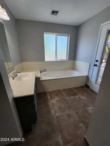 a view of a room with a window