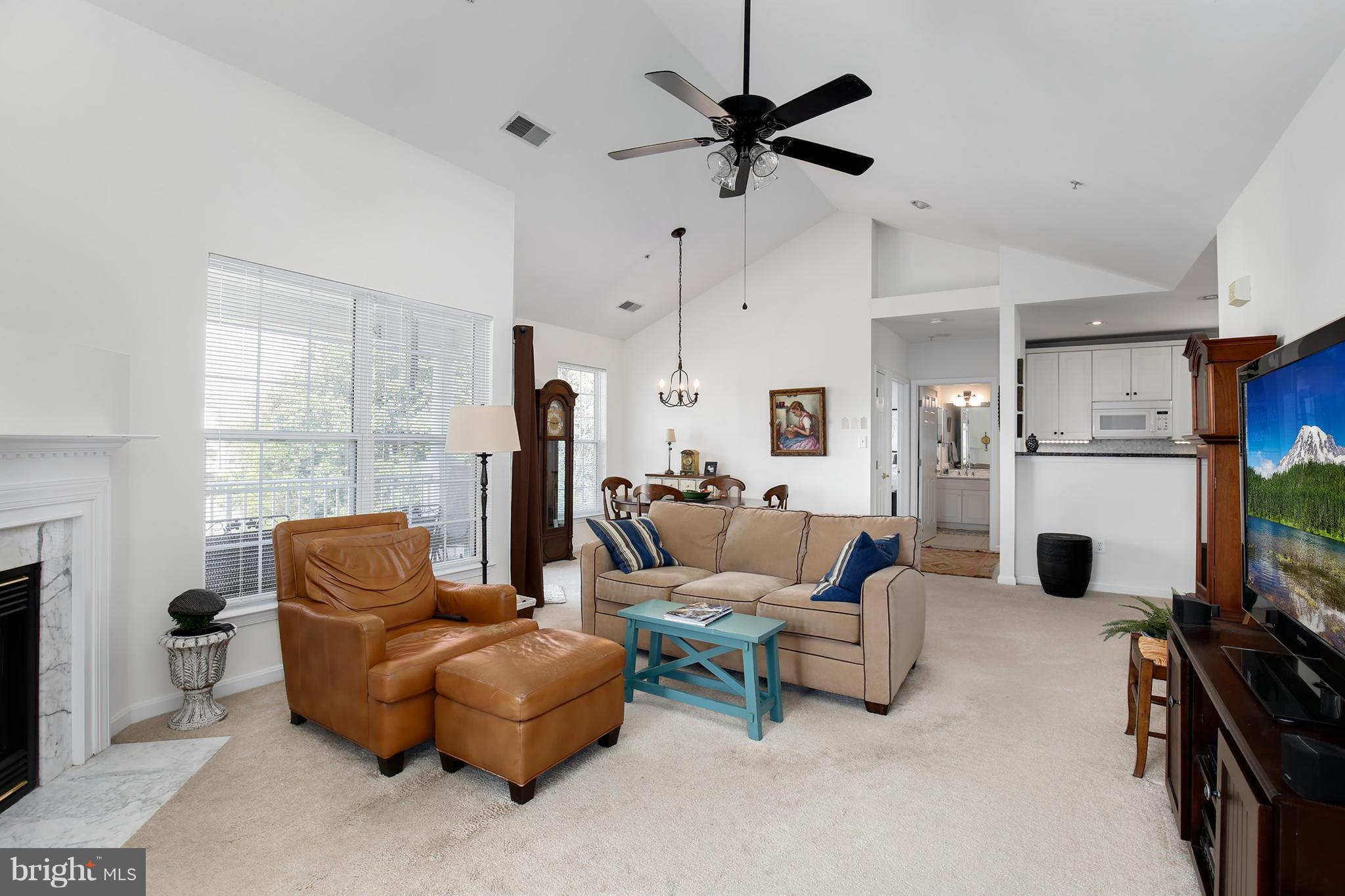 25272 Riffleford Square, Unit 304 Chantilly, VA 20152 - Photo 7 of 30 a living room with furniture a flat screen tv and a fireplace