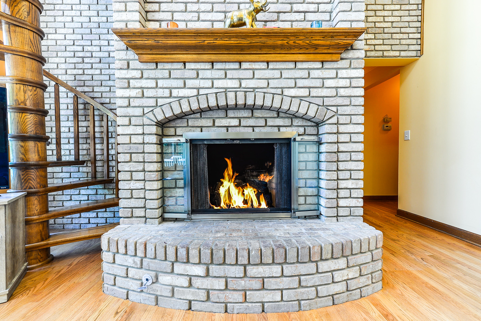624 Riedy Road Lisle, IL 60532 - Photo 13 of 68 a living room with a fireplace furniture and a wooden floor