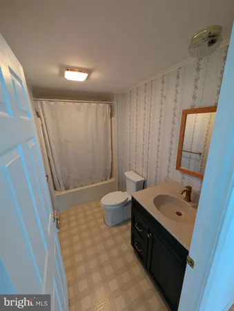 a bathroom with a sink a toilet a mirror and shower