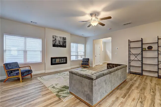 a living room with furniture