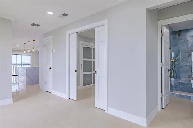 a view of an empty room and a gallery