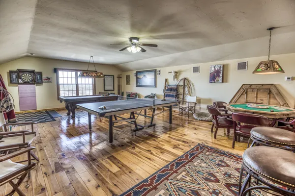 a living room with furniture