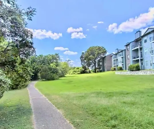 a view of a building with garden