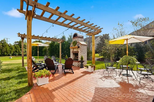 a view of outdoor space with seating area