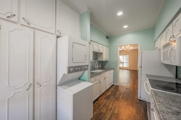 a large kitchen with a lot of counter space